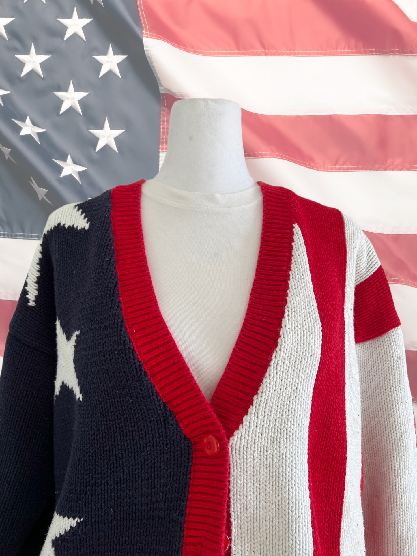 Vintage American Flag Cardigan