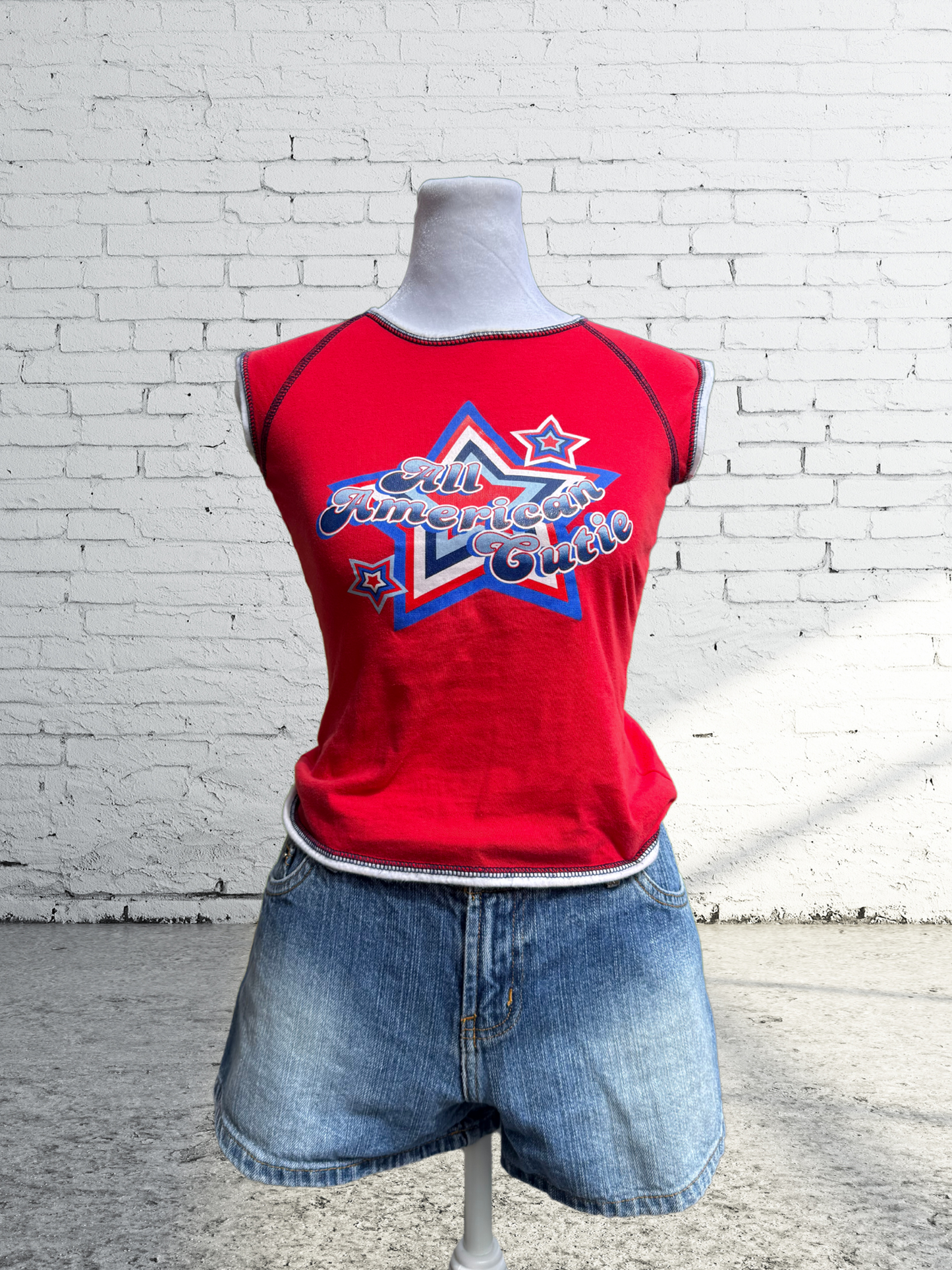 Vintage Y2K 2000s All American Girl Baby Tee
