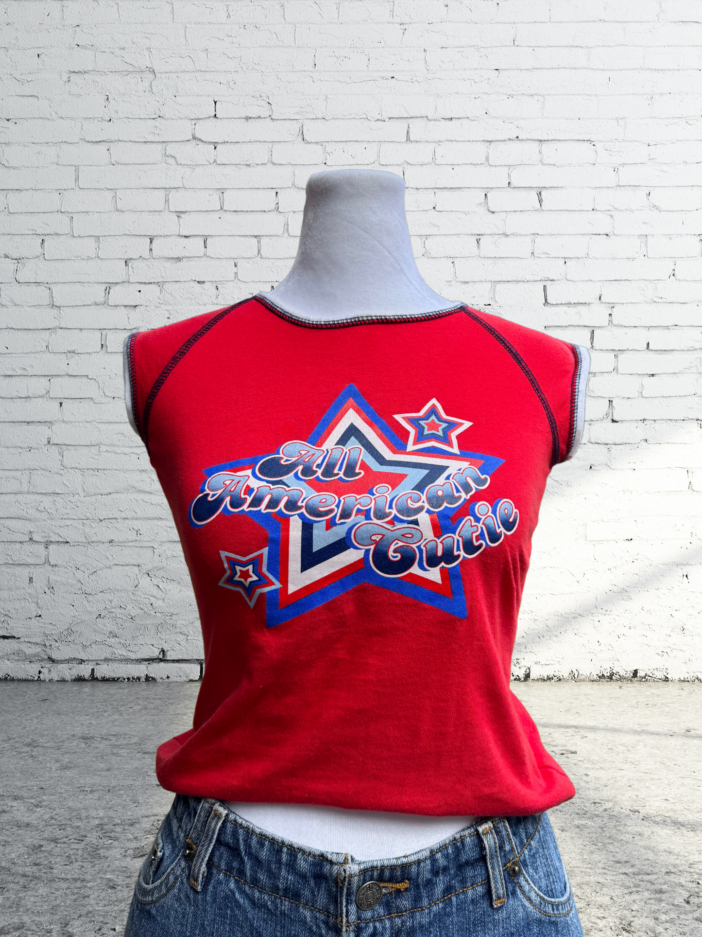 Vintage Y2K 2000s All American Girl Baby Tee