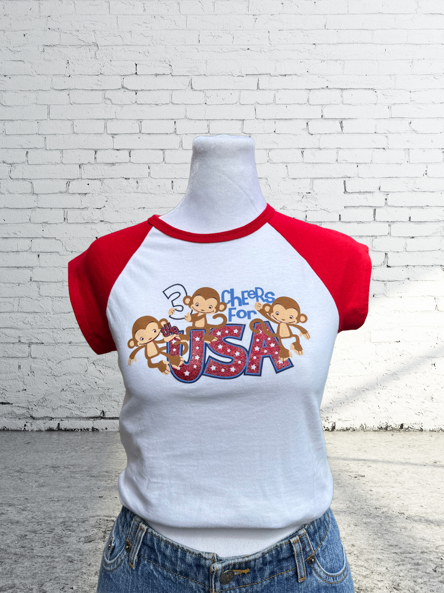 Vintage Y2K 2000s USA Baby Tee