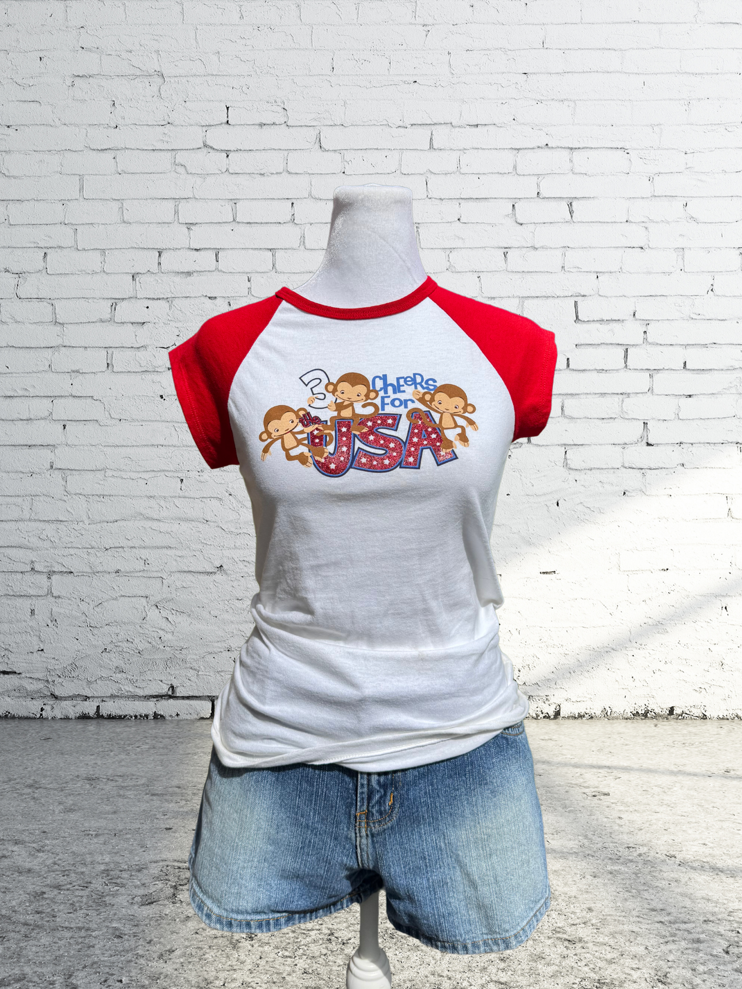 Vintage Y2K 2000s USA Baby Tee