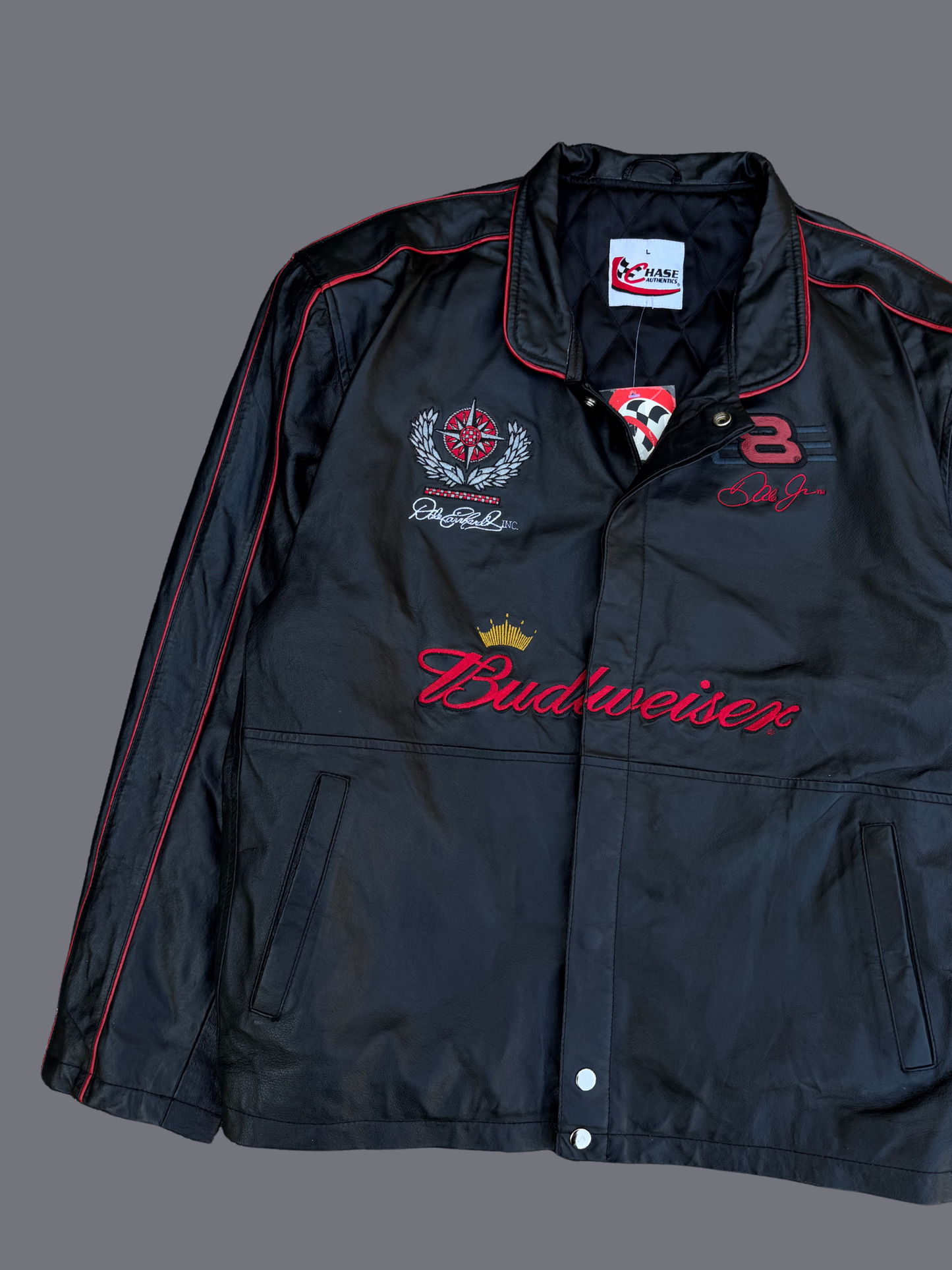 NWT Vintage NASCAR Budweiser Leather Jacket