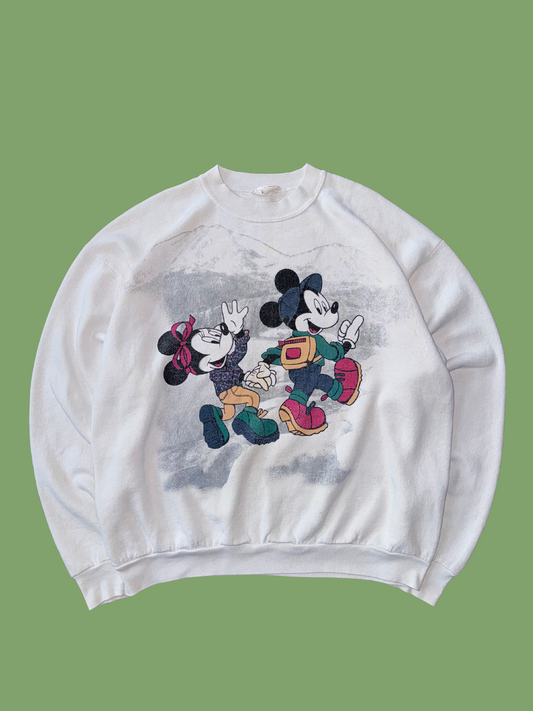 Vintage Disney Mickey and Minnie Mouse Hiking Crewneck