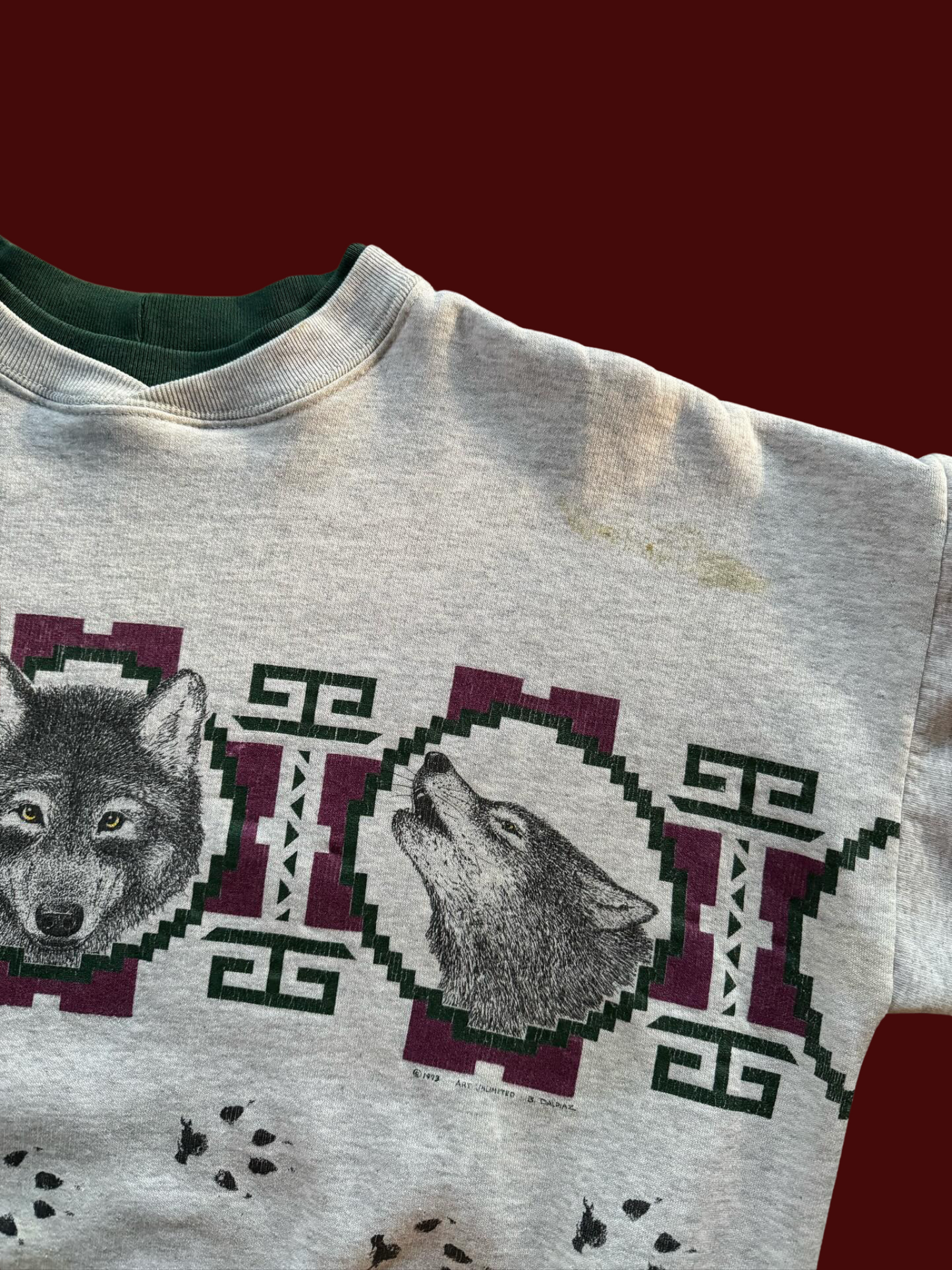 Vintage Art Unlimited Wolves Crewneck