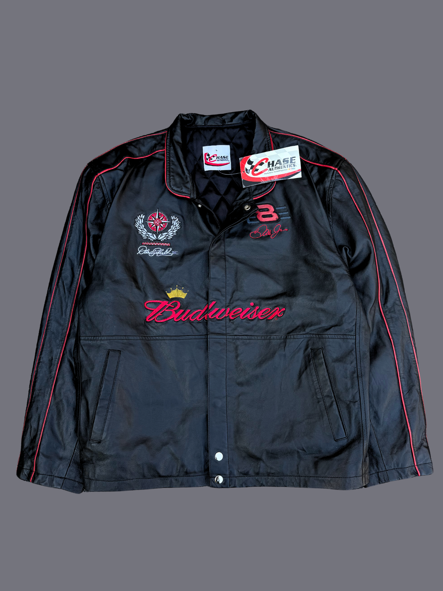 NWT Vintage NASCAR Budweiser Leather Jacket