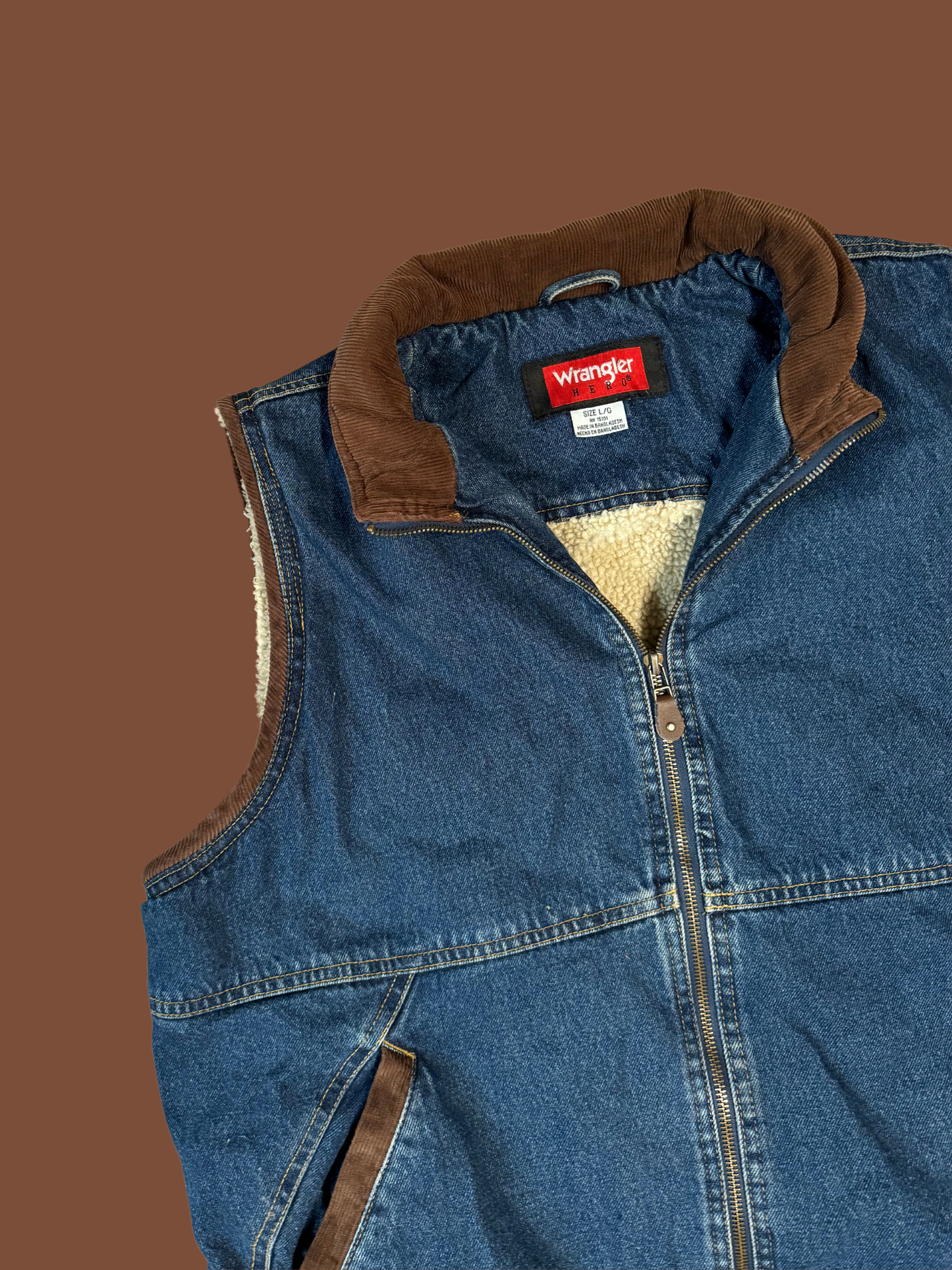 Wrangler Fleece-Lined Jean Vest