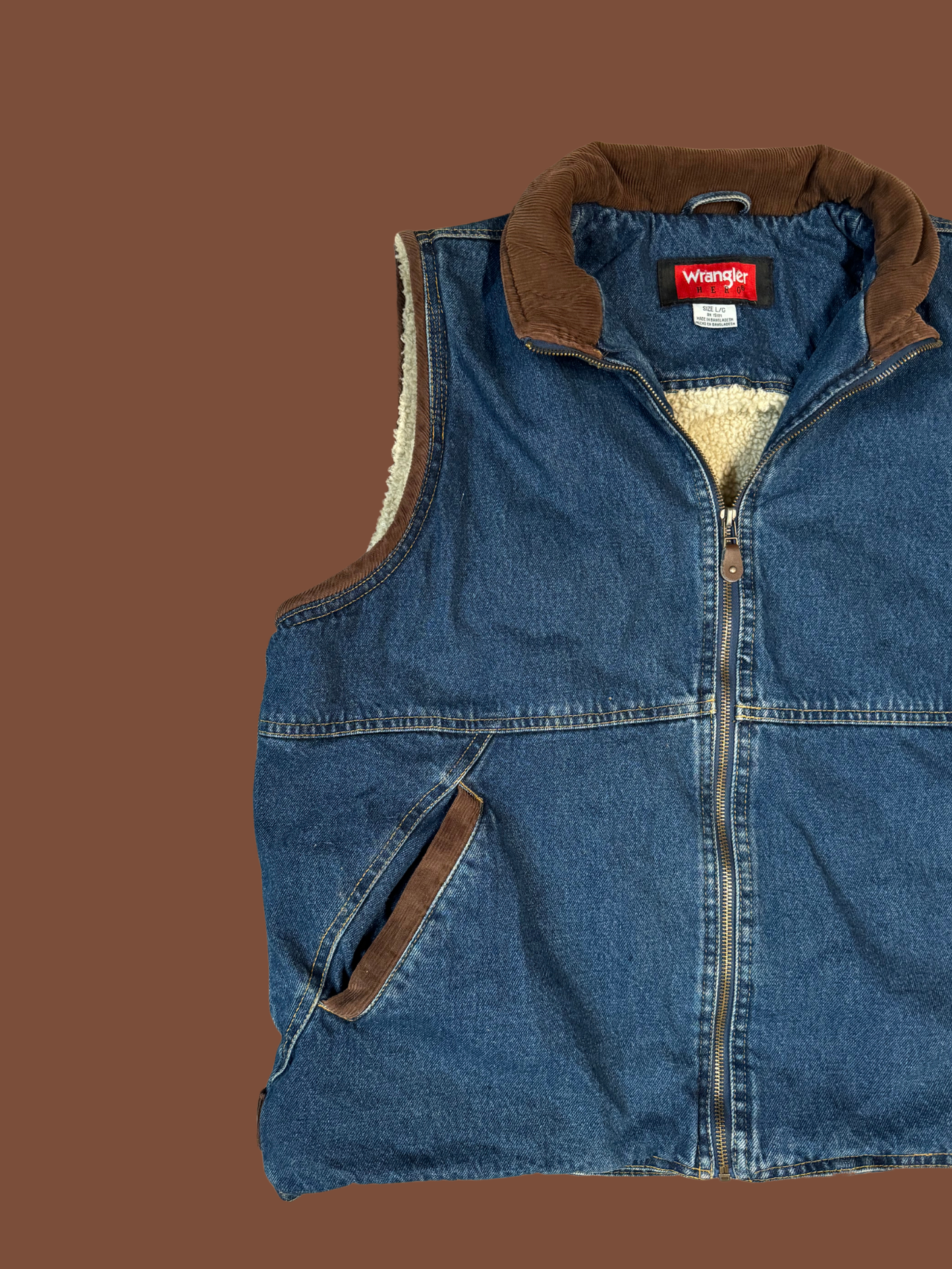 Wrangler Fleece-Lined Jean Vest