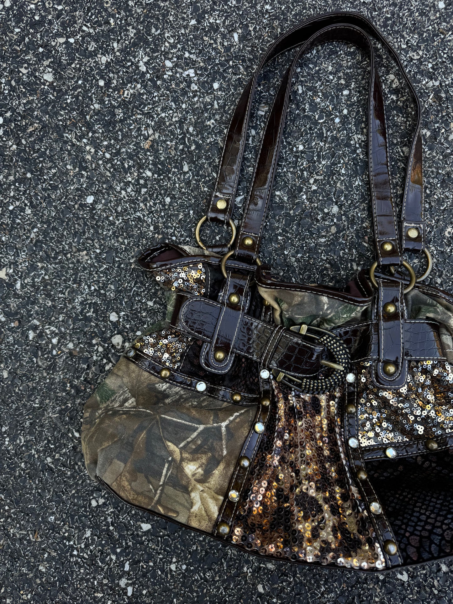 Y2K 2000s Camo Sequins Purse