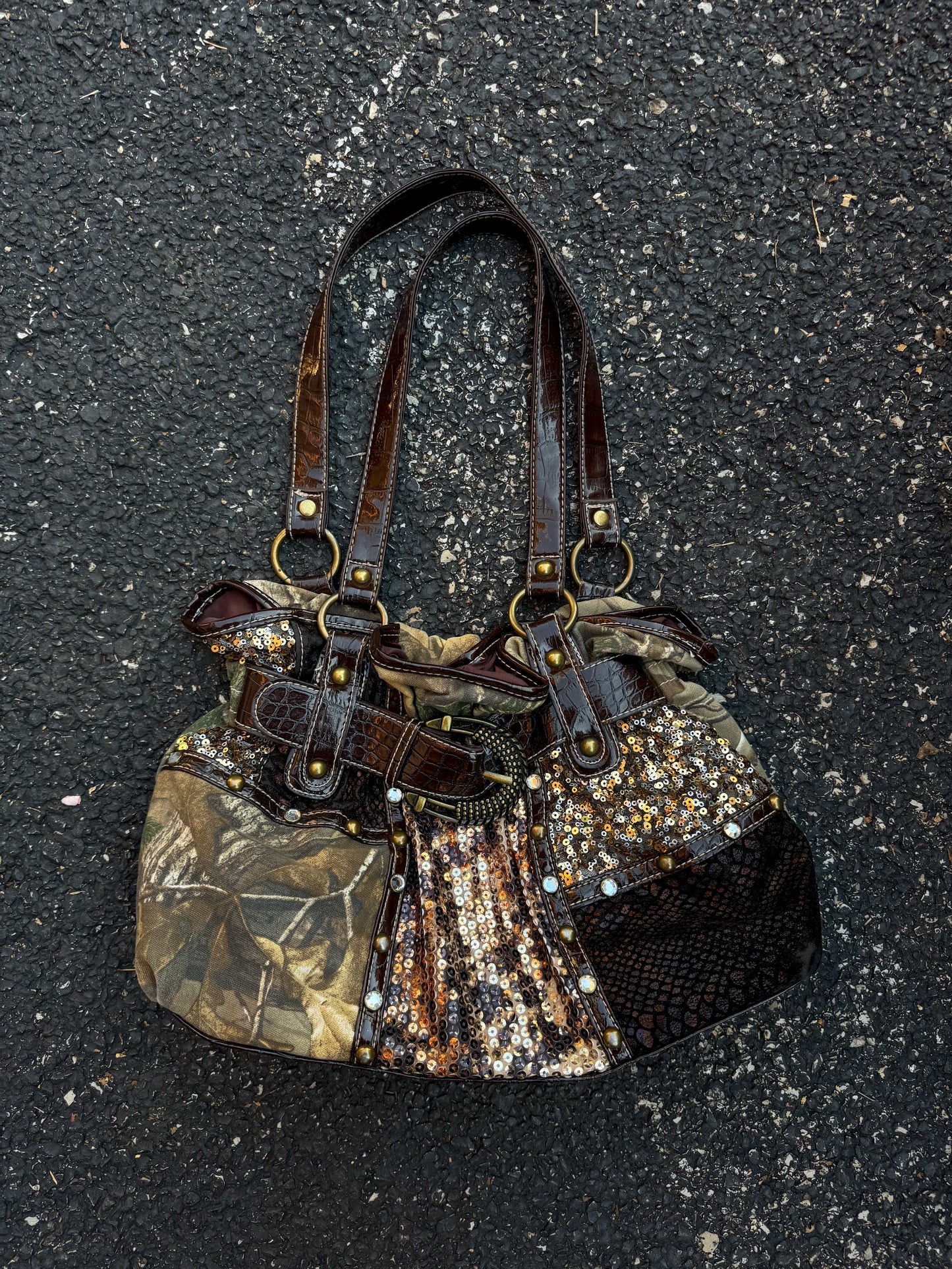 Y2K 2000s Camo Sequins Purse