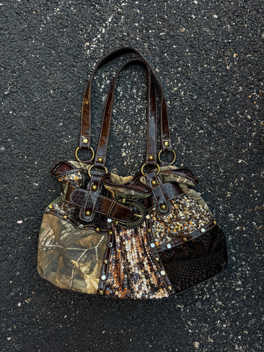 Y2K 2000s Camo Sequins Purse