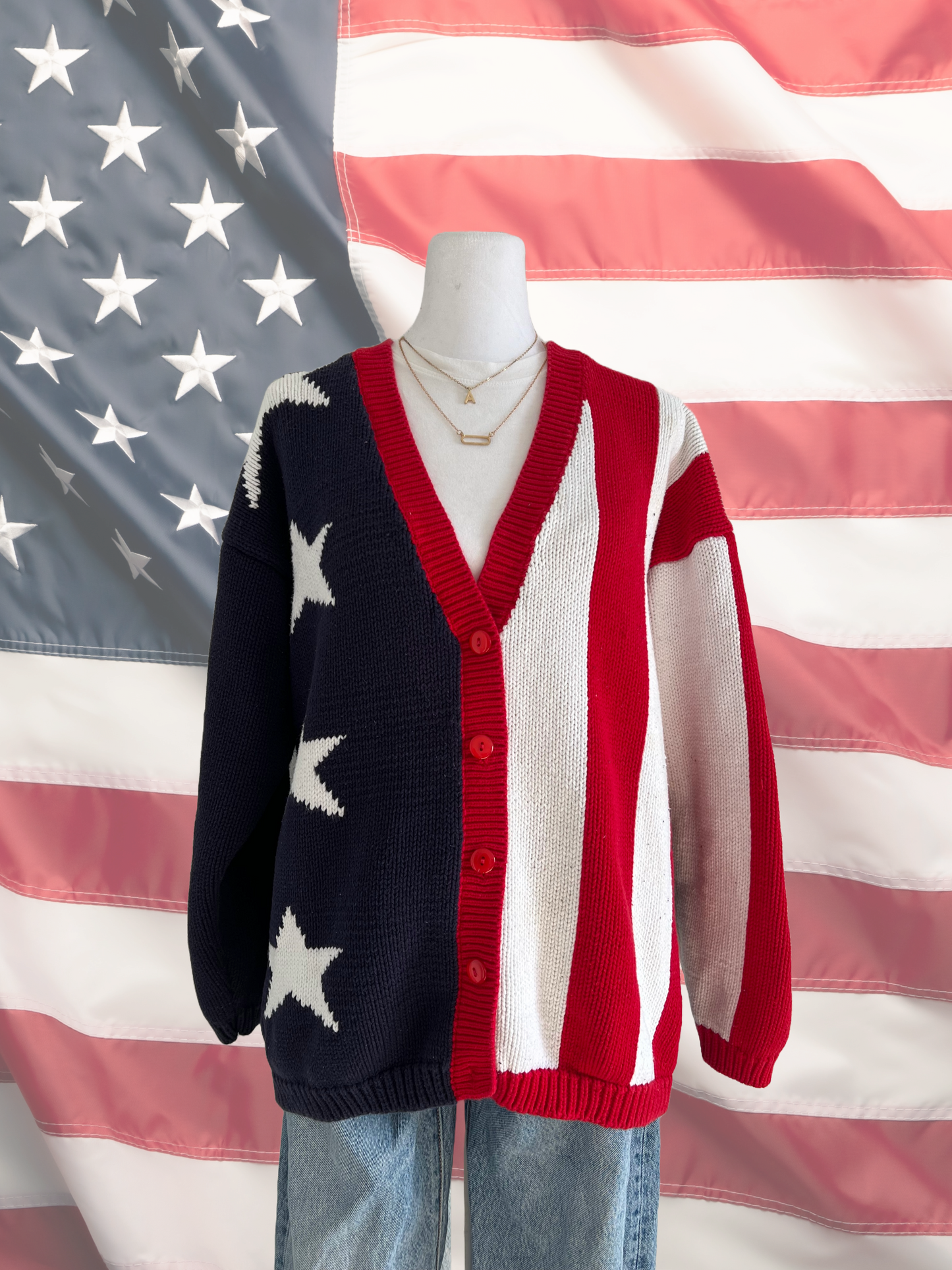 Vintage American Flag Cardigan