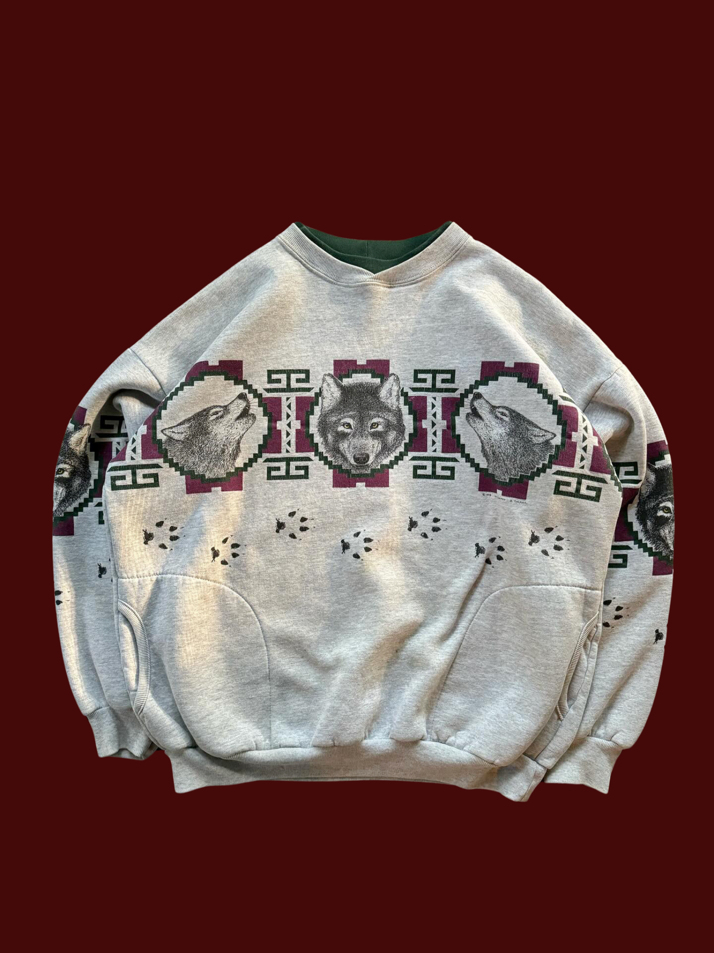 Vintage Art Unlimited Wolves Crewneck