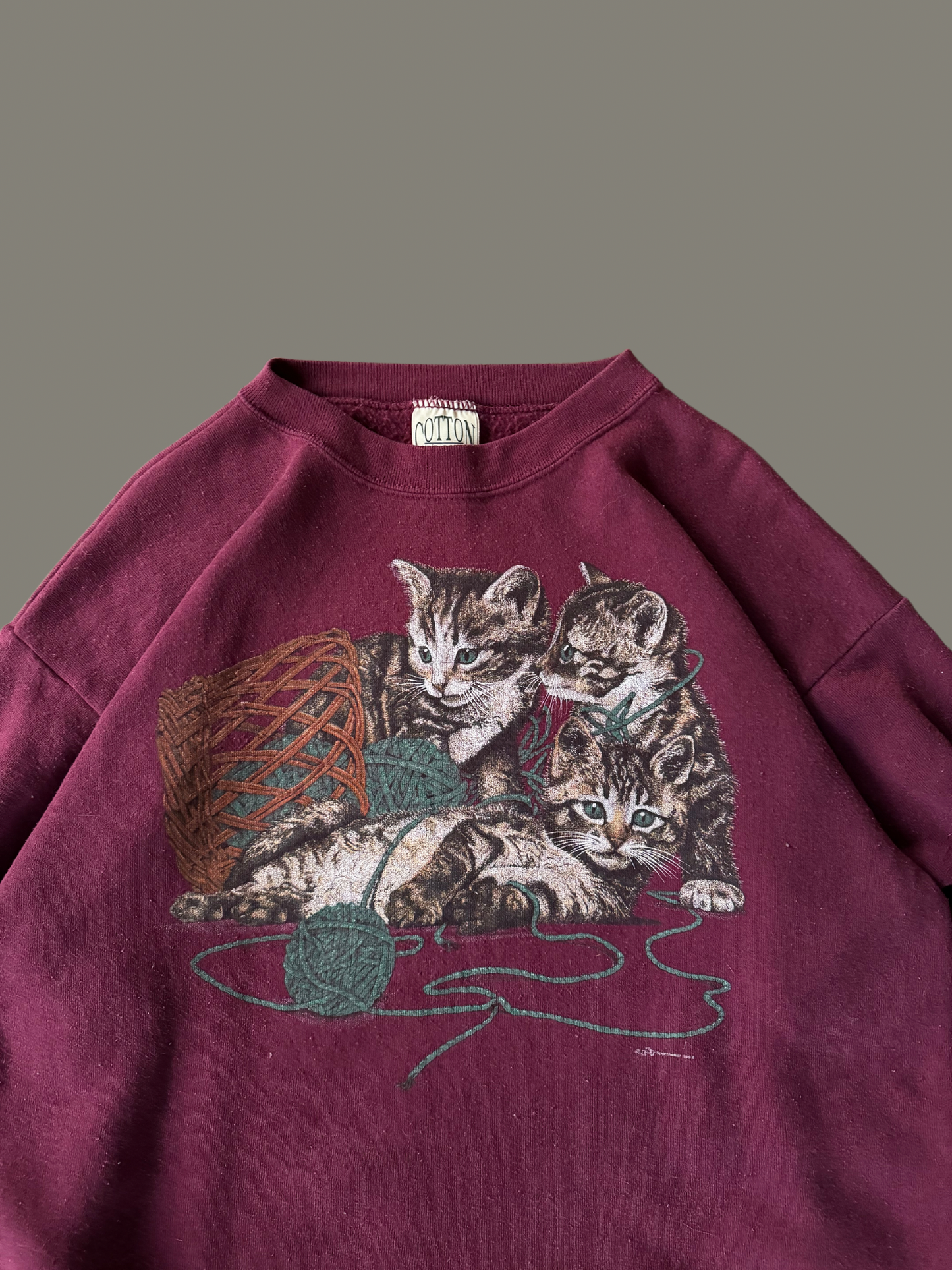 Vintage Kittens and Yarn Crewneck