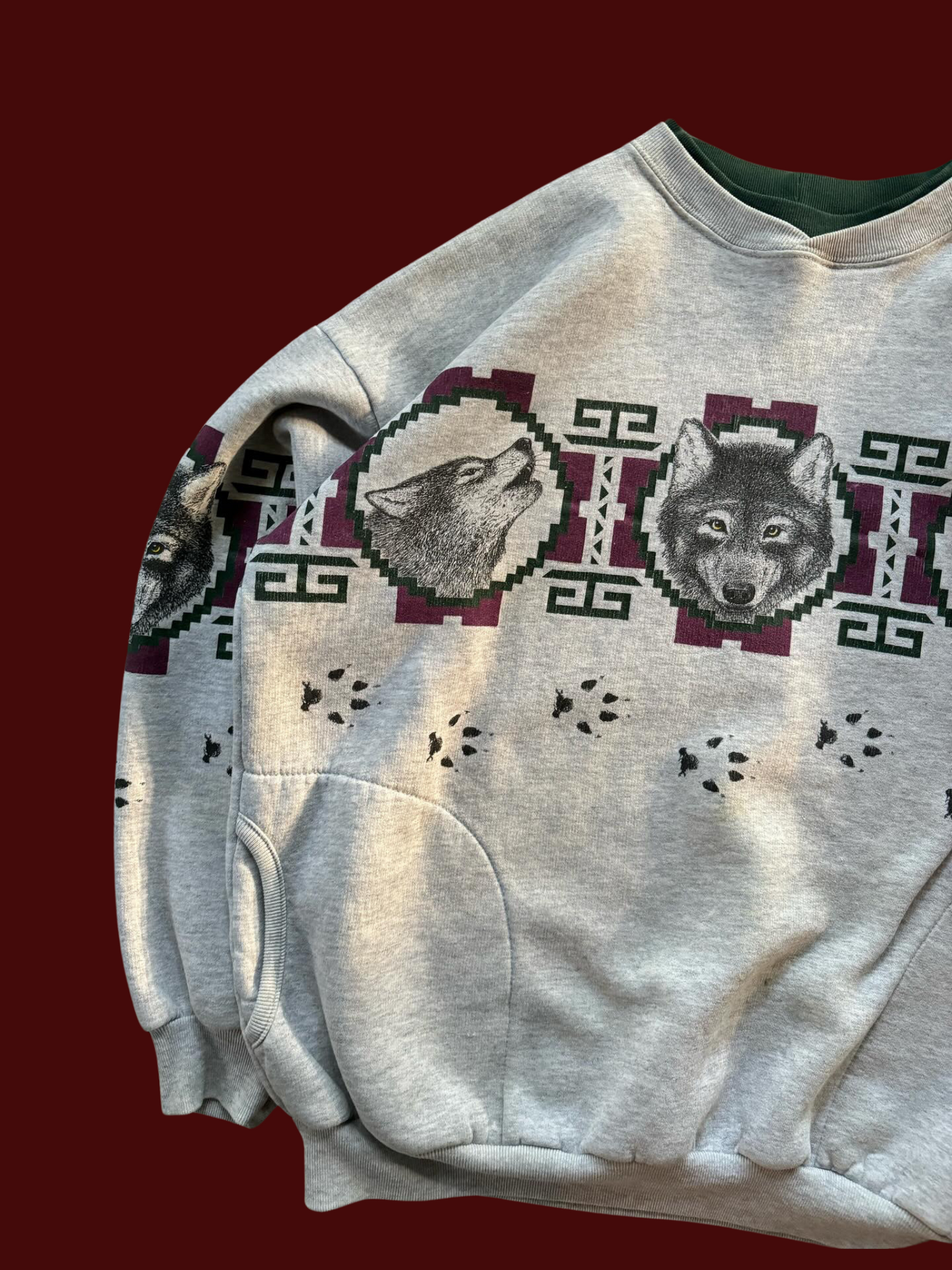 Vintage Art Unlimited Wolves Crewneck