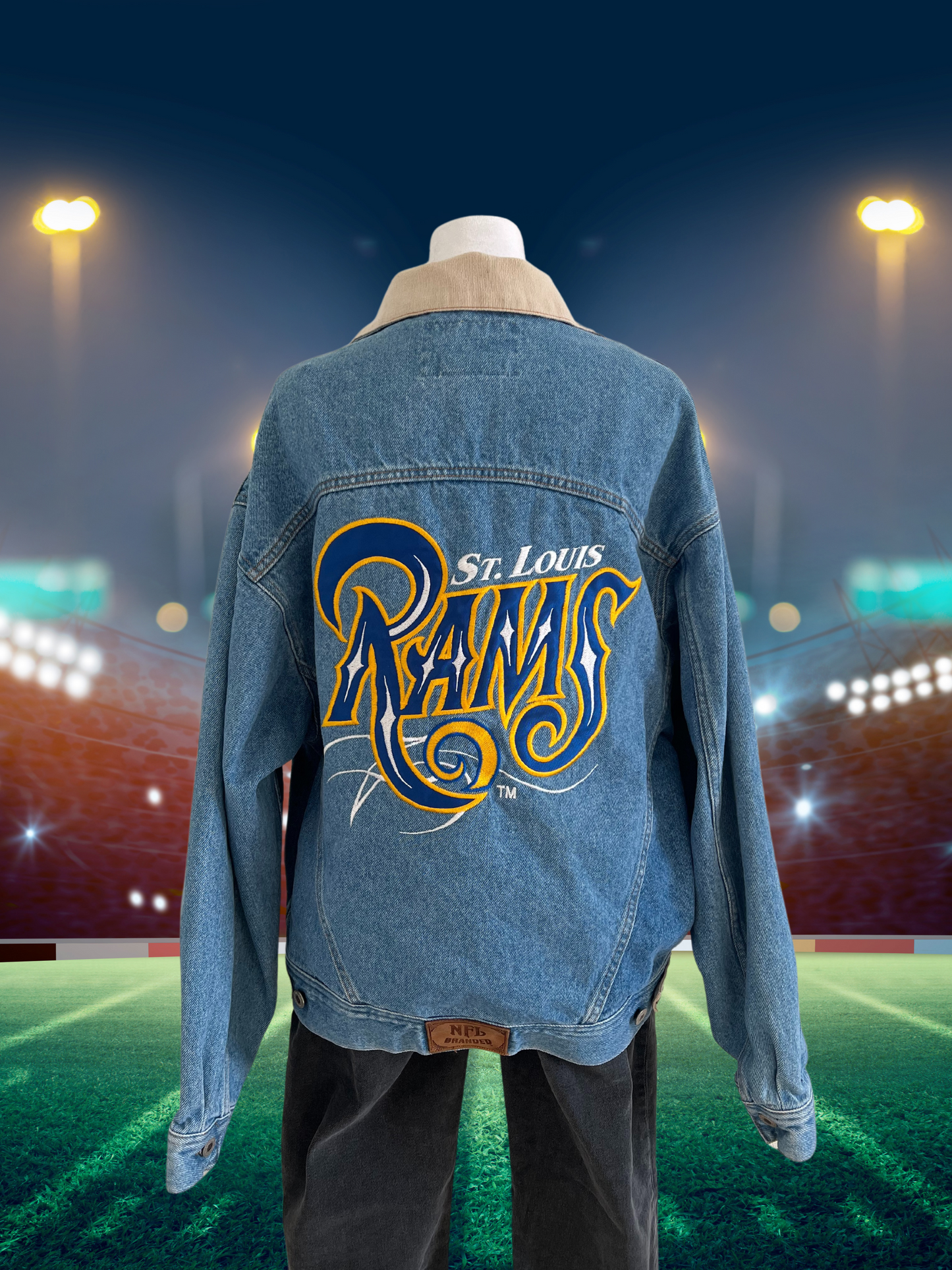 Vintage St. Louis Rams NFL Branded Denim Jacket