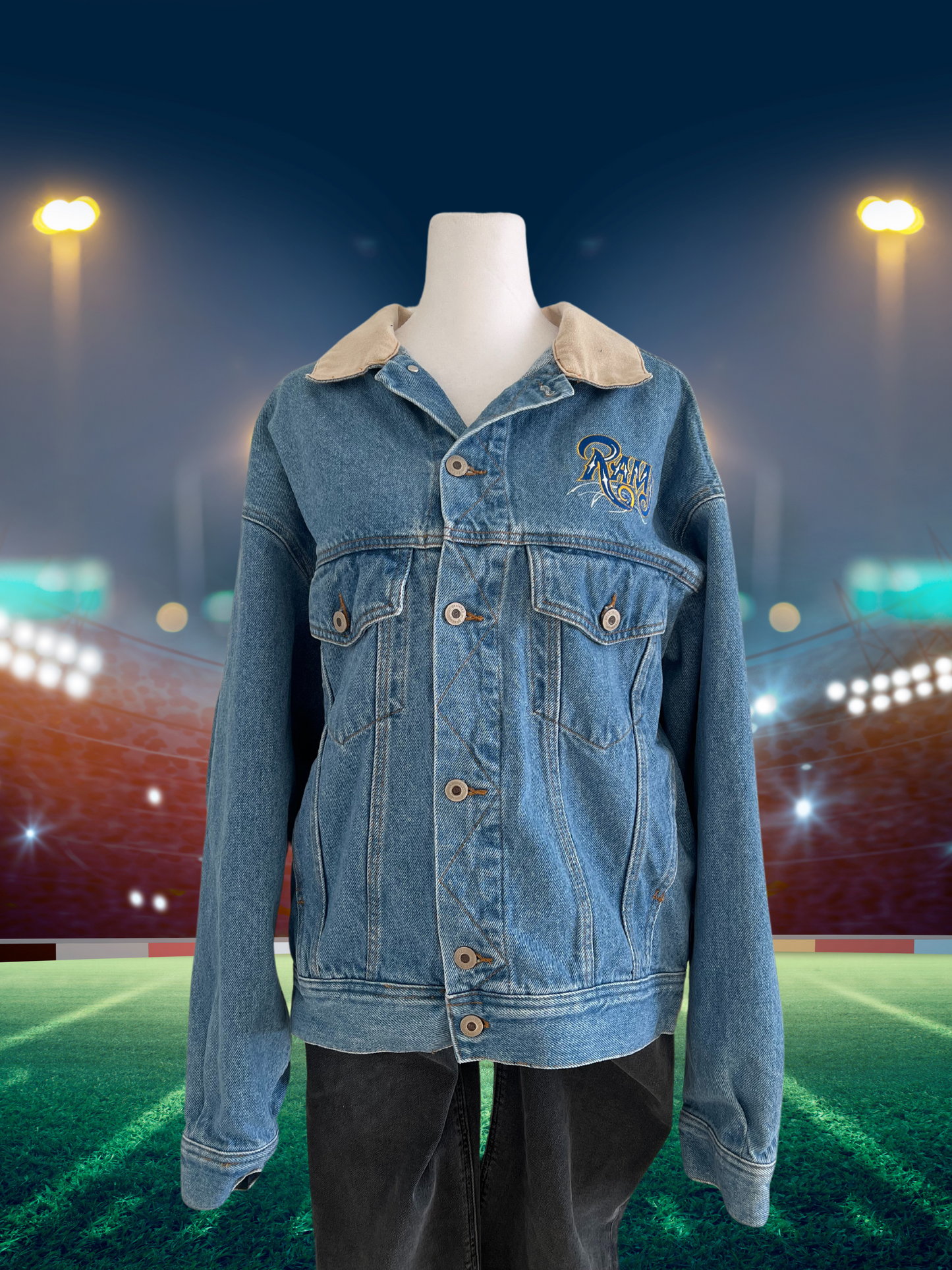 Vintage St. Louis Rams NFL Branded Denim Jacket